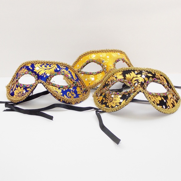 New! Blue and black Gold masquerade mask - Picture 1 of 1